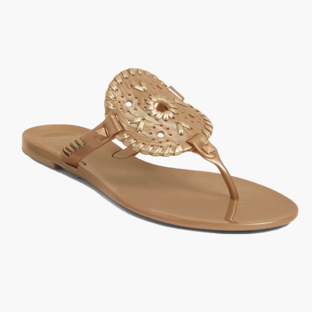 Jack Rogers gold jelly sandals